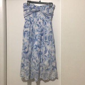 White house black market strapless midi dress